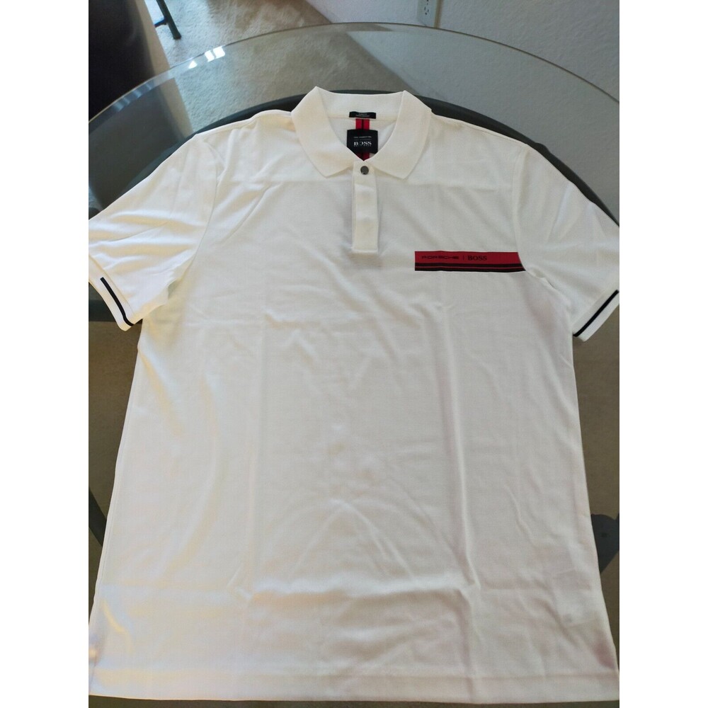 Porsche x Hugo Boss Dieselstrasse White Polo T-shirt Size XL